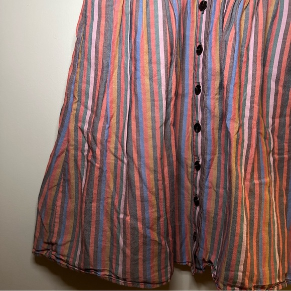 Madewell Scoopneck Tank Dress in Rainbow Stripe Size XS - Picture 8 of 16
